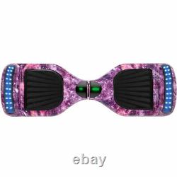 Electric Scooters Pink Galaxy Hoverboard Bluetooth LED Kid 2Wheels Balance Board