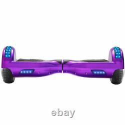 Electric Scooters Purple 6.5 Hoverboard Bluetooth LED Kid 2Wheels Balance Board