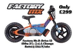 Factory MX D-drive 12 Electric Balance Bike 12 150w 24v Better Than A Revvi