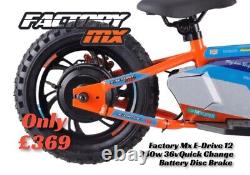 Factory MX E-drive 12 Electric Balance Bike 12 250w Hub 8-10-12 Mph Eats Revvi