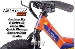 Factory MX E-drive 12 Electric Balance Bike 12 250w Hub Motor 3 Speed Eats Revvi