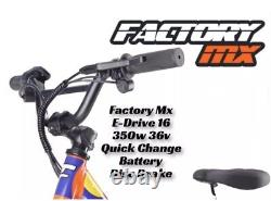 Factory MX E-drive 12 Electric Balance Bike 12 250w Hub Motor 3 Speed Eats Revvi