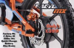 Factory MX E-drive 16 Electric Balance Bike 350w Hub Motor 3 Speed Eats Revvi 16