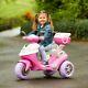 Girls Pink Electric Scooter 6v Ride On With Balancing Footrest-horn Fits In Cars