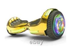 Gold Chrome 6.5 UL2272 Hoverboard with Bluetooth & LED Wheels + Hoverbike