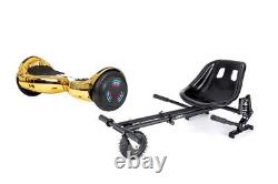 Gold Hb4 Hoverboard With Bluetooth And Led Wheels Ul2272 Certified + Hk8 Kart