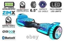 Grey ZIMX POWER G11 Infinity LED Wheels and LED Footpads Hoverboard UL2272
