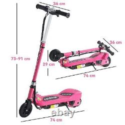 HOMCOM Ride On Folding Kids Electric Balancing Bike Scooter for 7-14, Pink
