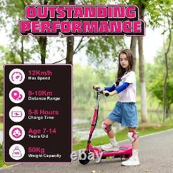 HOMCOM Ride On Folding Kids Electric Balancing Bike Scooter for 7-14, Pink