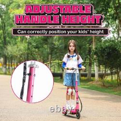 HOMCOM Ride On Folding Kids Electric Balancing Bike Scooter for 7-14, Pink