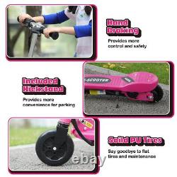 HOMCOM Ride On Folding Kids Electric Balancing Bike Scooter for 7-14, Pink