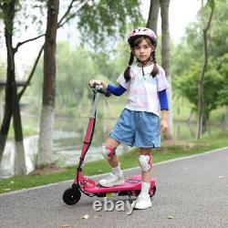 HOMCOM Ride On Folding Kids Electric Balancing Bike Scooter for 7-14, Pink