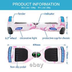 Hoverboard 6.5 Bluetooth Self-Balancing Electric Scooters Camo Pink For Kids-UK