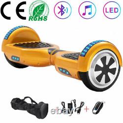 Hoverboard 6.5 Gold Electric Scooters LED Bluetooth KEY Balance Board For Kids