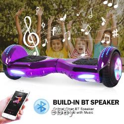 Hoverboard 6.5 Inch Bluetooth Self Electric Scooters LED Flash Wheels Purple UK