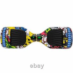 Hoverboard 6.5 Inch Hip-Hop Yellow Electric Scooters Bluetooth LED E-skateboard