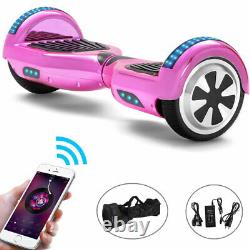 Hoverboard 6.5 Pink Bluetooth Electric Scooters LED Smart Balance Board For Kids