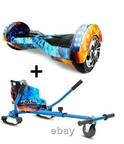 Hoverboard 8.5 + LED Hoverkart. Full LED light up. Self Balancing. Fire and Ice