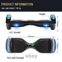 Hoverboard Black Bluetooth Self-Balancing Scooters Electric Hover Segway Board