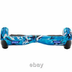Hoverboard Blue Camo 6.5 Inch Electric Scooters Bluetooth 2 Wheels Balance Board