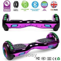 Hoverboard Bluetooth Chrome Electric Self Balancing Scooter 6.5 LED Wheels UK