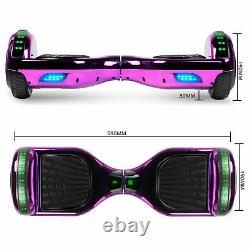 Hoverboard Bluetooth Chrome Electric Self Balancing Scooter 6.5 LED Wheels UK
