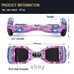 Hoverboard Bluetooth Galaxy Pink Self Balancing Electric Scooters LED Skateboard