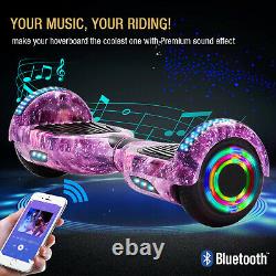 Hoverboard Bluetooth Galaxy Pink Self Balancing Electric Scooters LED Skateboard
