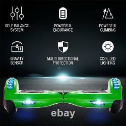 Hoverboard Bluetooth Green Self-Balancing Electric Scooters LED Segway For Kids