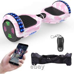 Hoverboard Bluetooth Pink Camo 6.5 Self Balancing Electric Scooters LED+Key+Bag