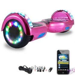 Hoverboard Bluetooth Pink Chrome Self Balancing Electric Scooters LED Skateboard