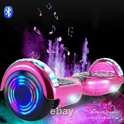 Hoverboard Bluetooth Pink Chrome Self Balancing Electric Scooters LED Skateboard