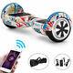 Hoverboard Graffiti White Bluetooth Electric Scooters Led 2 Wheels Balance Board