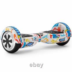 Hoverboard Graffiti White Bluetooth Electric Scooters LED 2 Wheels Balance Board