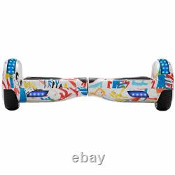 Hoverboard Graffiti White Bluetooth Electric Scooters LED 2 Wheels Balance Board