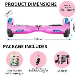 Hoverboard Pink 6.5 Bluetooth Self-Balancing Electric Scooters LED 2Wheel Board