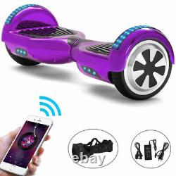 Hoverboard Purple 6.5 Inch Bluetooth Electric Scooters LED Kids Balance Board