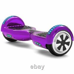 Hoverboard Purple 6.5 Inch Bluetooth Electric Scooters LED Kids Balance Board