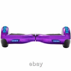 Hoverboard Purple 6.5 Inch Bluetooth Electric Scooters LED Kids Balance Board