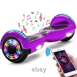 Hoverboard Purple 6.5 Inch Bluetooth Self-Balancing Electric Scooters For Kids