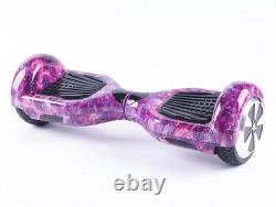 Hoverboard Purple Galaxy Electric Scooters Bluetooth 2 Wheels LED Balance Board