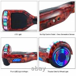 Hoverboard Red Flame Electric Scooters Bluetooth 2 Wheels LED Self Balance Board
