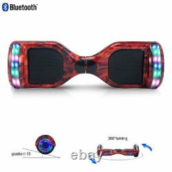 Hoverboard Red Flame Electric Scooters Bluetooth 2 Wheels LED Self Balance Board