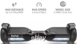 Hoverboard Self Balancing Board LED Lights Zinc Megastar 6.2mph Sounds