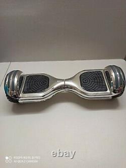 Hoverboard Self Balancing Electric Scooter 6.5 Inch Led Lights Silver Chrome