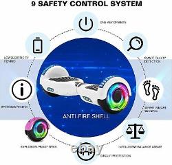 Hoverboard White 6.5 Inch Electric Scooters Bluetooth Segway LED Balance Board