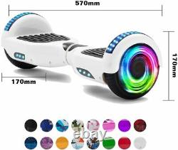 Hoverboard White 6.5 Inch Electric Scooters Bluetooth Segway LED Balance Board