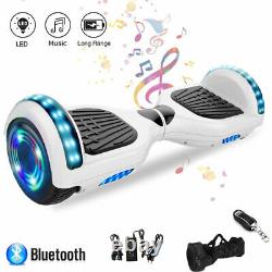 Hoverboard White 6.5 Self Balancing Electric Scooters Bluetooth LED Skateboard