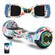 Hoverboard White Graffiti Electric Scooters Bluetooth Segway Led Balance Board