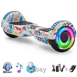Hoverboard White Graffiti Segway 6.5 Self-Balancing Electric Scooters Bluetooth